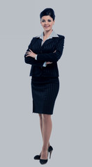 Fototapeta premium Modern business woman in the office with copy space