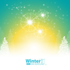 Fototapeta na wymiar Christmas fireworks, banner with holidays greeting