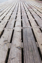 The platform made of boards. Background