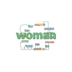 Text Woman. Social concept . Logo design template elements for your application or corporate identity
