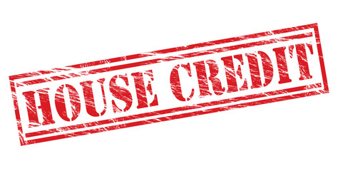 house credit red stamp on white background