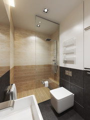 Fototapeta na wymiar modern bathroom interior, 3d rendering