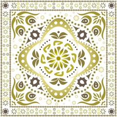 Abstract flower ornament on white background