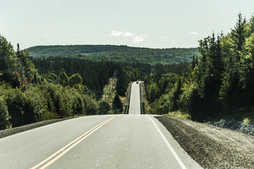 Road through Algonquin Provincial Park beginning fall camper on Street Ontario Canada