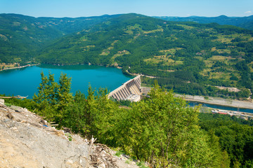 Dam Perucac on a Drina river. Hydroelectric