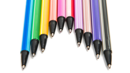 colored pens isolated