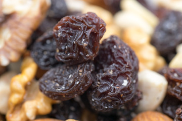 Nuts mixed, and raisin