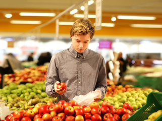Buying healthy food at the store 