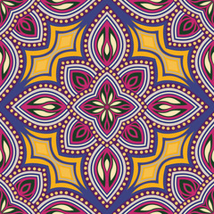 Seamless pattern of elements in Oriental style. Floral motifs.