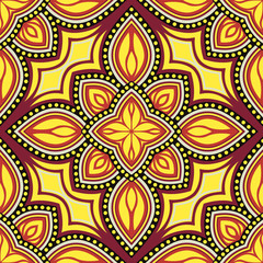 Seamless pattern of elements in Oriental style. Floral motifs.