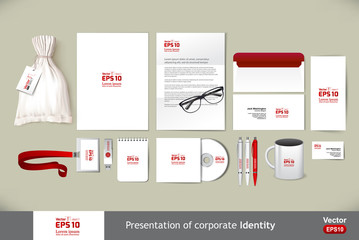 Stationery template mockup. Documentation for business.