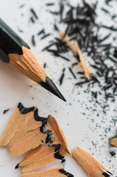Pointed pencil and shavings