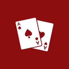 Two aces. Winning poker hand