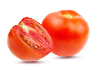 Fresh tomato isolated on white background with clipping path