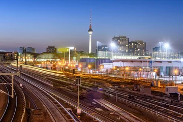 Foto auf Acrylglas Bahnhof Berliner Skyline Deutschland