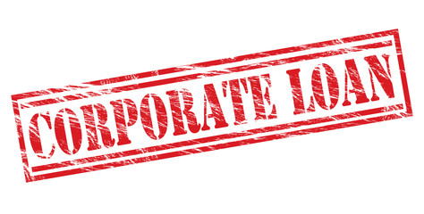 corporate loan red stamp on white background