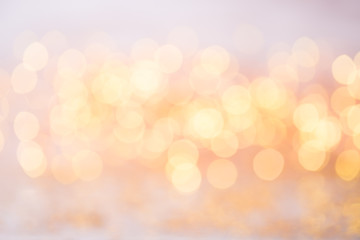 Abstract gold bokeh. Christmas and new year theme background.