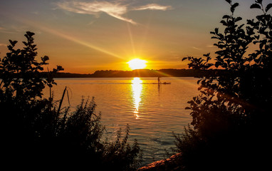 Fototapeta na wymiar Sunset at lake Starnberger See