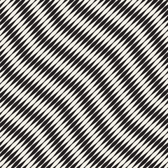 Wavy stripes vector seamless pattern. Retro wavy engraving texture. Geometric zigzag lines design.
