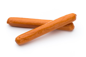Fresh sausage isolated over white background.