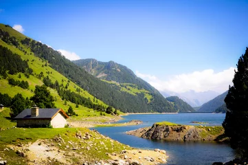 Papier peint photo Villes / Voyage A Hut by the Lake  © Xavier