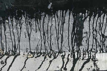 Silver Paint and Tar Smudges and Drips as Background Texture for Urban Copy and Overlay