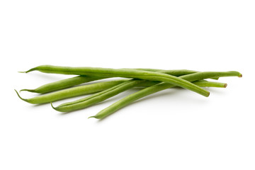 Green beans isolated on a white background.