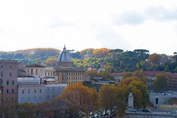 a view of the Vatican, autumn in Rome. Old city. city streets
