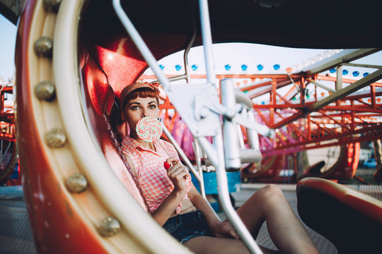 pin up girl in fun park