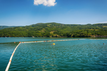 Fototapeta premium Perucac, Serbia July 31, 2017: Perucac Lake View In Tara National Park, Serbia