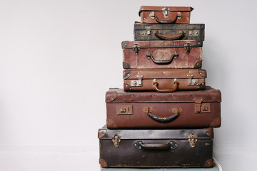 vintage suitcase stack