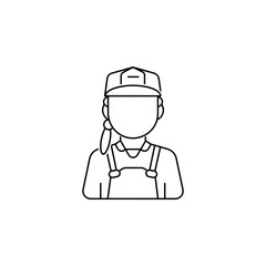 construction worker woman avatar icon