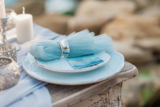 Glasses on the table. Festive table setting. Wedding decor. Table setting in fine art style. Table decor. Catering wedding ceremony, selective and soft focus, series