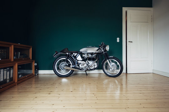 British cafe racer in a living-room