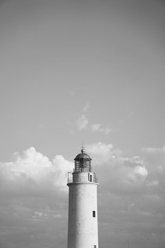 Mola lighthouse in black and white