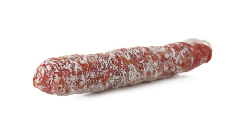 Smoked sausage on white background