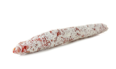 Smoked sausage on white background