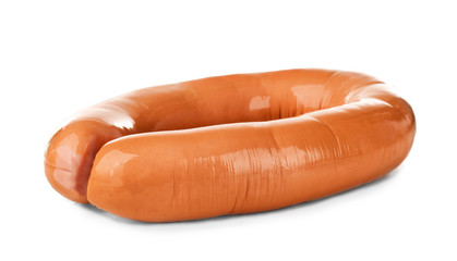 Delicious sausage on white background