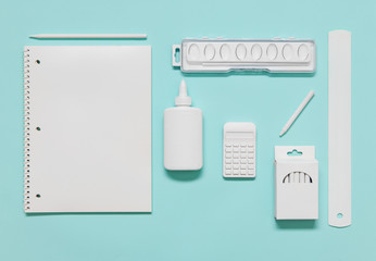 White School Supplies For A Younger Student