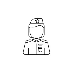 Military woman avatar icon