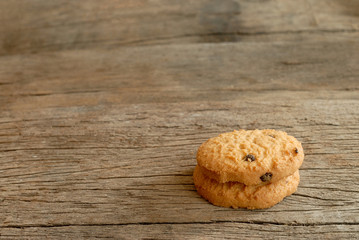 cookies on old wooden table background
