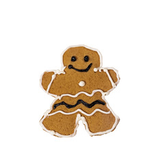 Gingerbread man isolated on white background