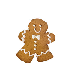 Gingerbread man isolated on white background