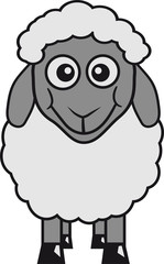 grinsen stehend glücklich lustig klein süß niedlich comic cartoon schaf ziege wolle bauer bock cool