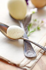 Eggs on old spoons