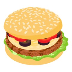Burger olives icon, isometric 3d style