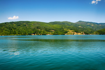 Fototapeta premium Perucac Lake View In Tara National Park, Serbia