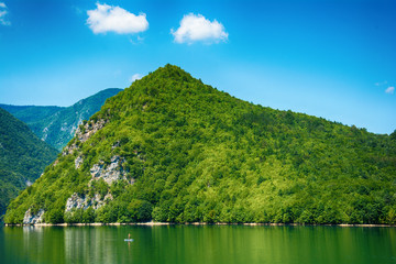 Naklejka premium Perucac Lake View In Tara National Park, Serbia