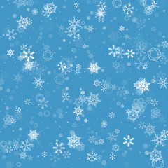 Winter blue background with snowflakes. Vector Illustration.
