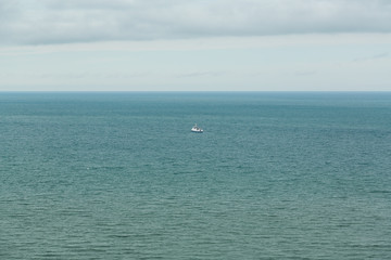 Fototapeta na wymiar The boat sails to the sea